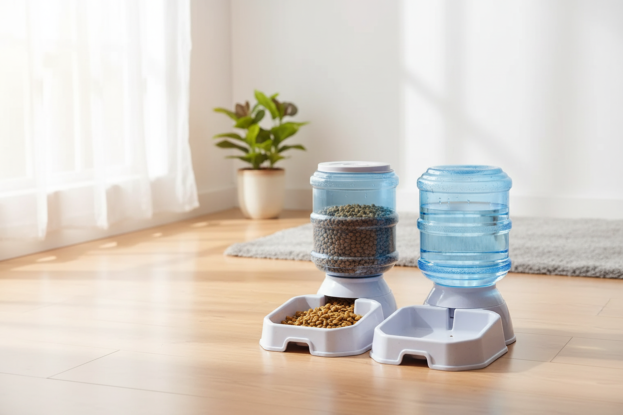Blue Barrel Pet Feeder Hero Image